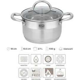 RESTO Kitchenware Edelstahl Kochtopf 18 cm