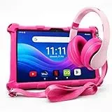 AngelTech Kinderpaket XL PRO II - Kindertablett XL PRO II + Kinder Kopfhörer - Kombipaket - 10 Zoll HD - 4 + 3 GB RAM - 128 GB ROM - Octa 8 Core (Kinderpaket Rosa)