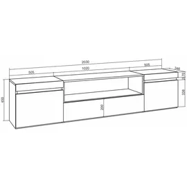 SKRAUT HOME TV-Schrank, Lowboard, Für TV-Geräte bis zu 80“, Elektrokamin. Schwarz -