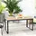 Outsunny Gartentisch für 6 Personen 160 x 80 cm Wetterfest Balkontisch mit Holzoptik Lamellendesign, Buffettisch Metall, 80x75x160 Gartenmöbel, Gartentische, Gartentische