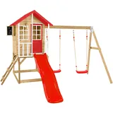 zwerkules Spielhaus Lolla 3 Natur/Rot