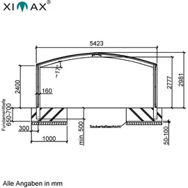 Ximax Portoforte 80 M 5,42 x 4,95 m Edelstahl-Look
