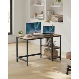 VASAGLE Computertisch Schreibtisch mit 2 Regale 120 x 75 x 60 cm - Braun