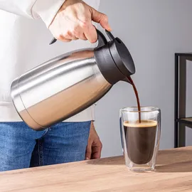 chefware Haushalt International Isolierkanne 2 Liter aus Edelstahl mit Einhandautomatik