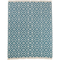 done.® Teppich »PARIS«, rechteckig, Flachgewebe, modernes Ethno Design, mit Fransen, waschbar, blau