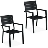 Relaxdays Gartenstuhl 53,5 x 53,5 x 90 cm schwarz 2 St.