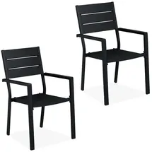 Relaxdays Gartenstuhl 53,5 x 53,5 x 90 cm schwarz 2 St.