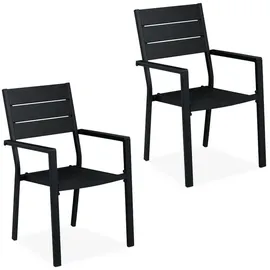 Relaxdays Gartenstuhl 53,5 x 53,5 x 90 cm schwarz 2 St.