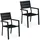 Relaxdays Gartenstuhl 53,5 x 53,5 x 90 cm schwarz 2 St.