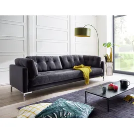 trends by hg Schlafcouch Cord 3-Sitzer Grau