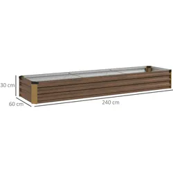 Outsunny - Hochbeet - 240Lx60Wx30Hcm - Braun