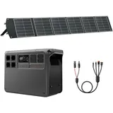 DJI Power 2000 Tragbare Powerstation 2048 Wh, 3000 W Solar Generator mit 1 x 200 W faltbarem Solarpanel, Notstromaggregat für Zuhause, Camping/Wohnmobile/Notstrom. MPPT separat.