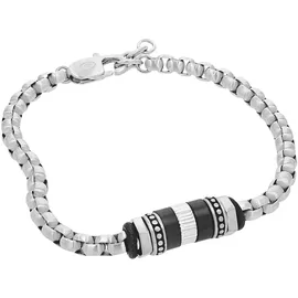 Tom Tailor Armband Edelstahl Schwarz/Silber 22cm