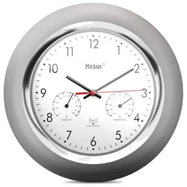 MEBUS 19454 Funk-Wanduhr mit Thermo-/Hygrome
