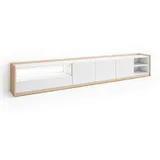 SKRAUT HOME Lowboard 310x50 cm Weiß/Eiche Holzwerkstoff