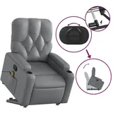 vidaXL Massagesessel mit Aufstehhilfe Kunstleder 142 x 75 x 100 cm Grau