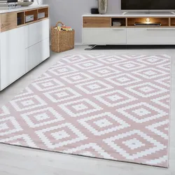 Teppich AYYILDIZ TEPPICHE "Plus 8005", pink, B:120cm H:6mm L:170cm, Kunstfaser, Teppiche, Wohnzimmer