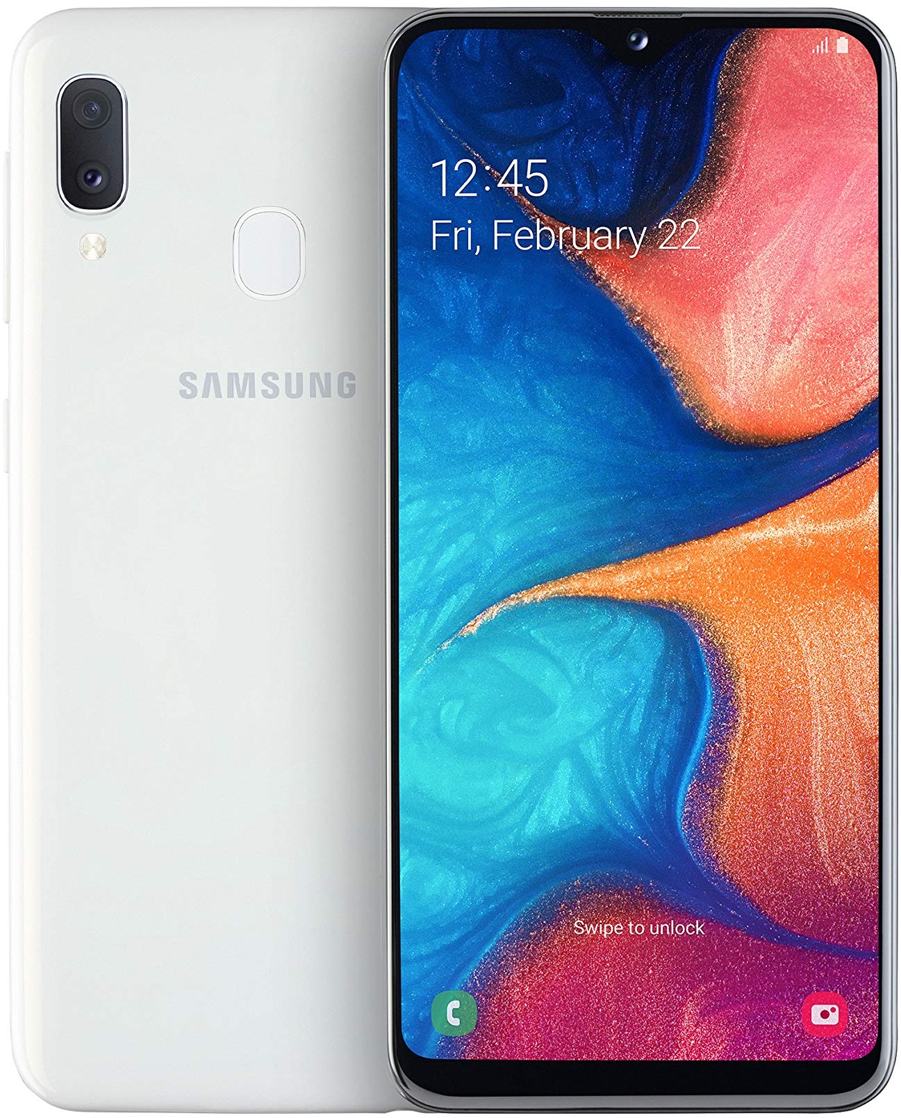 Samsung Galaxy A20e Smartphone (14.82cm (148.2 mm) 5.8 Zoll) 32GB interner Speicher, 3GB RAM, Dual SIM, Weiß) - Deutsche Version