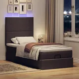 vidaXL Ottoman-Bett mit Matratze Dunkelbraun 100x200 cm Stoff