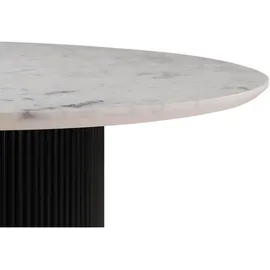 MASSIVMOEBEL24.DE BARCELONA Ø 120 cm schwarz lackiert / Marmor weiß