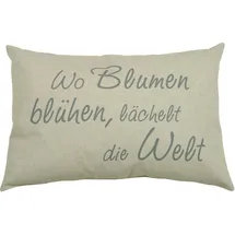 GO-DE Sprüchekissen 60 x 40 x 12 cm beige 1 St.