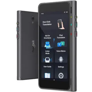 Timekettle Fluentalk T1 Hand-Übersetzer, unterstützt 40 Sprachen, Foto-Übersetzung, kein WLAN erforderlich, mit 2 Jahren globaler Datenabdeckung, offizielle SG-Garantie