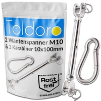Toldoro Toldoro® 4 Sonnensegelspanner M10 & Karabiner 100mm Wantenspanner