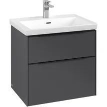 Villeroy & Boch Waschbeckenunterschrank 2 Auszüge 62,2 x 57,9 x 47,8 cm Schwarz