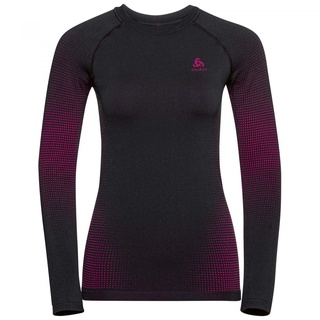 Odlo Damen Funktionsunterwäsche Langarm Shirt PERFORMANCE Warm ECO, festival fuchsia - black, XL