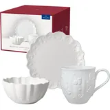 Villeroy & Boch Toy's Delight Royal Classic Frühstücks-Set 6 teilig Weiß, Spülmaschinenfest, Mikrowellensicher, Frühstücksset Toys Für 2 Personen, Weihnachtsgeschirr Toys, Premium Porcelain