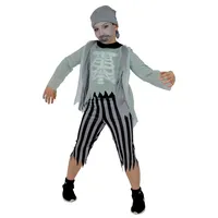 Foxxeo Skelett Geister Piraten Kostüm für Jungen Halloween Karneval Pirat Kinder Fasching Kostüme Größe 134-140