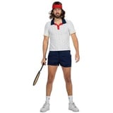 Metamorph Kostüm Retro Tennis Anzug, Der Grand Slam der Sportler-Kostüme: 80er Jahre Tennis Outfit weiß 52