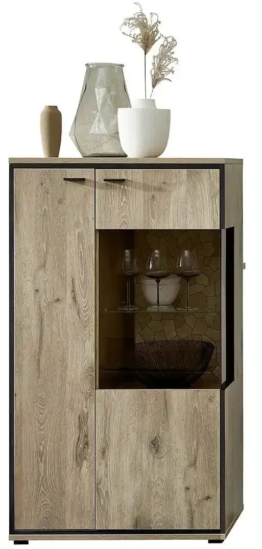 Primo Vitrine  Ruben ¦ holzfarben ¦ Maße (cm): B: 80 H: 144 T: 40.0