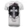 RUSTY NEAL T-Shirt RUSTY NEAL, Herren, Gr. XXL, grau, 100% Baumwolle, bedruckt, meliert, Rundhals, Shirts T-Shirt, mit modischer Knopfleiste