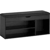 FineBuy Schuhbank 104 x 51 x 32 cm schwarz / schwarz