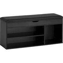 FineBuy Schuhbank 104 x 51 x 32 cm schwarz / schwarz