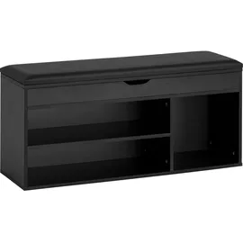 FineBuy Schuhbank 104 x 51 x 32 cm schwarz / schwarz