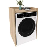 möbelkap Waschmaschinenumbau | Moderner Badschrank für Waschmaschine & Trockner | Platzsparende Waschmaschinenverkleidung mit Stauraum |Eiche Sonoma