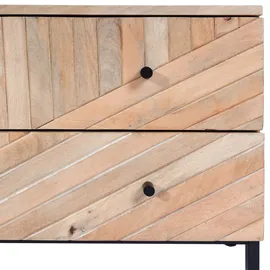 Mendler HWC-L95 TV-Rack 56x145x43cm Natur Holz, Metall, MDF