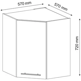 Vicco Eckhängeschrank Fame-Line 57 x 72 x 34,1 cm Bordeaux Hochglanz