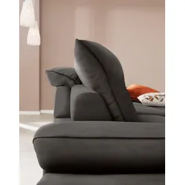W.Schillig Ecksofa »enjoy&MORE, Designsofa, elegant und bequem, L-Form«, Sitztiefenverstellung, Füße schwarz pulverbeschichtet, Breite 294 cm grau