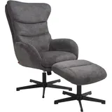 Relaxsessel Lucito dark grey inkl. Fußhocker