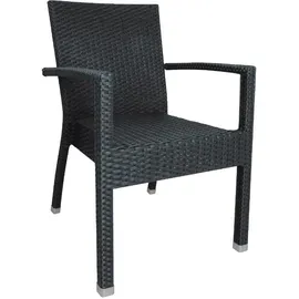 Bolero Rattan Stühle 85,3 x 56 x 60,2 cm anthrazit 4 St.