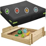 Sandkasten Abdeckung, Square Sandkastenabdeckung, Outdoor Garden 420D Oxford-Tuch Wasserdicht, Winddicht, Staubdicht, Geeignet Zum Schutz Von Kinderspielzeug - 128CM