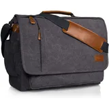 ESTARER Umhängetasche/Laptoptasche 15.6 Zoll für Arbeit/Uni aus Canvas Grau