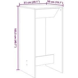 vidaXL Bartisch Artisan-Eiche 51 x 50 x 103,5 cm Braun