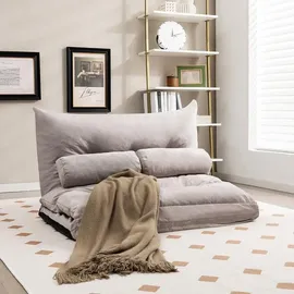 Costway Bodensofa 3 in 1 Polyester 0 x 0 x 0 cm Grau mit Kissen