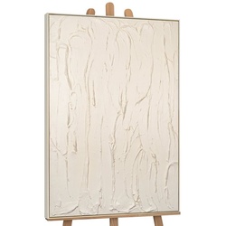 YS-Art Gemälde Schleier beige 140 cm x 100 cm x 4 cm