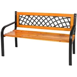 Lex Parkbank Tannenholz Gartenbank Sitzbank Holz Metall Terrasse Balkon 118x74cm : Natur hell