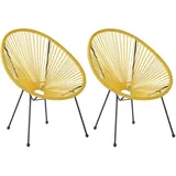Beliani Cocktailsessel Gelb, Schwarz, 90x70x87
